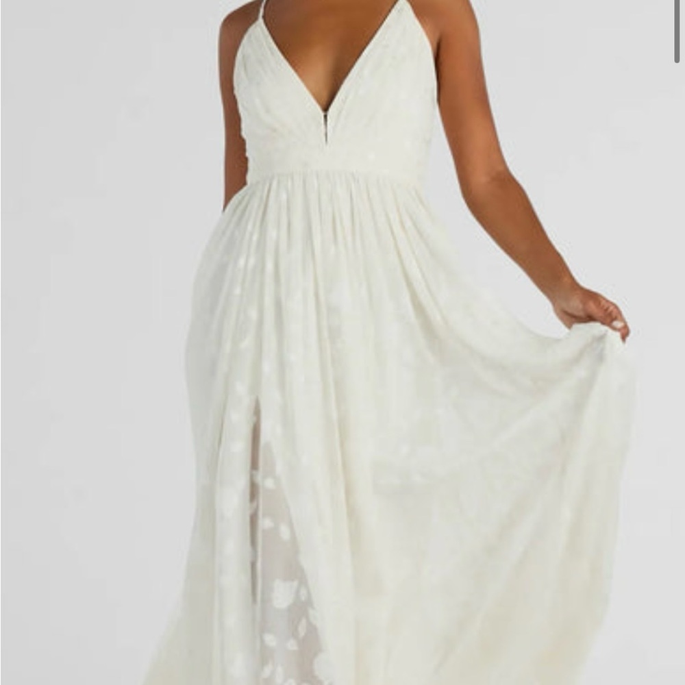 Arya V-Neck Strappy A-Line Floral Chiffon Formal Dress